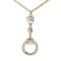 スワロフスキー サークル キューブ ネックレス ゴールド メッキ クリスタル レディース SWAROVSKI 【中古】