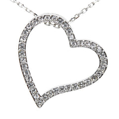 スワロフスキー ラブ ハート ペンダント ネックレス シルバー メタル クリアクリスタル レディース SWAROVSKI 【中古】