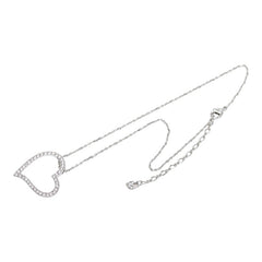 スワロフスキー ラブ ハート ペンダント ネックレス シルバー メタル クリアクリスタル レディース SWAROVSKI 【中古】