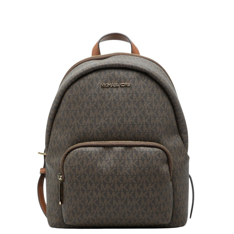 マイケルコース MKシグネチャー リュック バックパック ブラウン PVC レザー レディース Michael Kors 【中古】