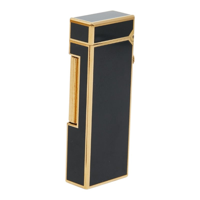 ダンヒル ガスライター ローラー式 着火確認済み ブラックラッカー ゴールド メンズ Dunhill 【中古】
