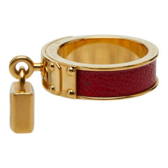 エルメス ケリー カデナ スカーフリング ゴールド レッド メッキ レザー レディース HERMES 【中古】
