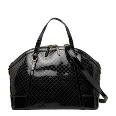 グッチ マイクログッチシマ ハンドバッグ ショルダーバッグ 2WAY 309614 ブラック エナメル レディース GUCCI 【中古】