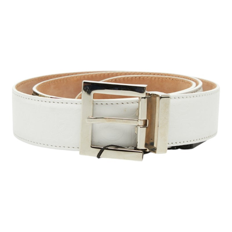 ドルチェアンドガッバーナ DGロゴ プレーンベルト サイズ 90/36 ホワイト レザー メンズ DOLCE&GABBANA 【中古】