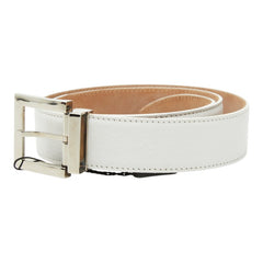 ドルチェアンドガッバーナ DGロゴ プレーンベルト サイズ 90/36 ホワイト レザー メンズ DOLCE&GABBANA 【中古】