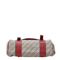バーバリー ノバチェック ショルダーバッグ ベージュ レッド ナイロン レザー レディース BURBERRY 【中古】
