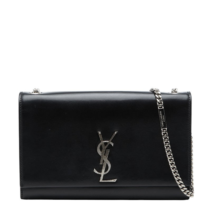 サンローラン YSLロゴ チェーン ショルダーバッグ 364021 カーキ レザー レディース SAINT LAURENT 【中古】