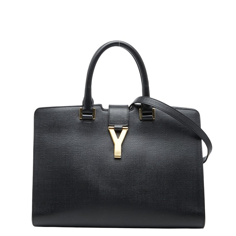 サンローラン カバス シック ハンドバッグ ショルダーバッグ 400660 ブラック レザー レディース SAINT LAURENT 【中古】
