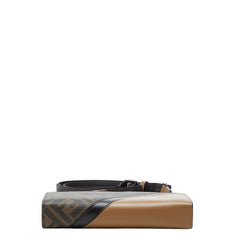 フェンディ ズッカ ダイアゴナル カメラケース 斜め掛け ショルダーバッグ 7M0346 ブラウン レザー PVC レディース FENDI 【中古】