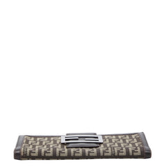 フェンディ ズッキーノ 長財布 ロングウォレット ブラウン キャンバス レザー レディース FENDI 【中古】