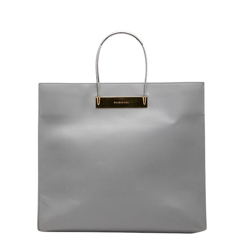バレンシアガ ハンドバッグ トートバッグ グレー レザー メタル レディース BALENCIAGA 【中古】
