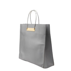 バレンシアガ ハンドバッグ トートバッグ グレー レザー メタル レディース BALENCIAGA 【中古】