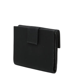 プラダ 三角ロゴプレート 二つ折り財布 ブラック ナイロン レディース PRADA 【中古】