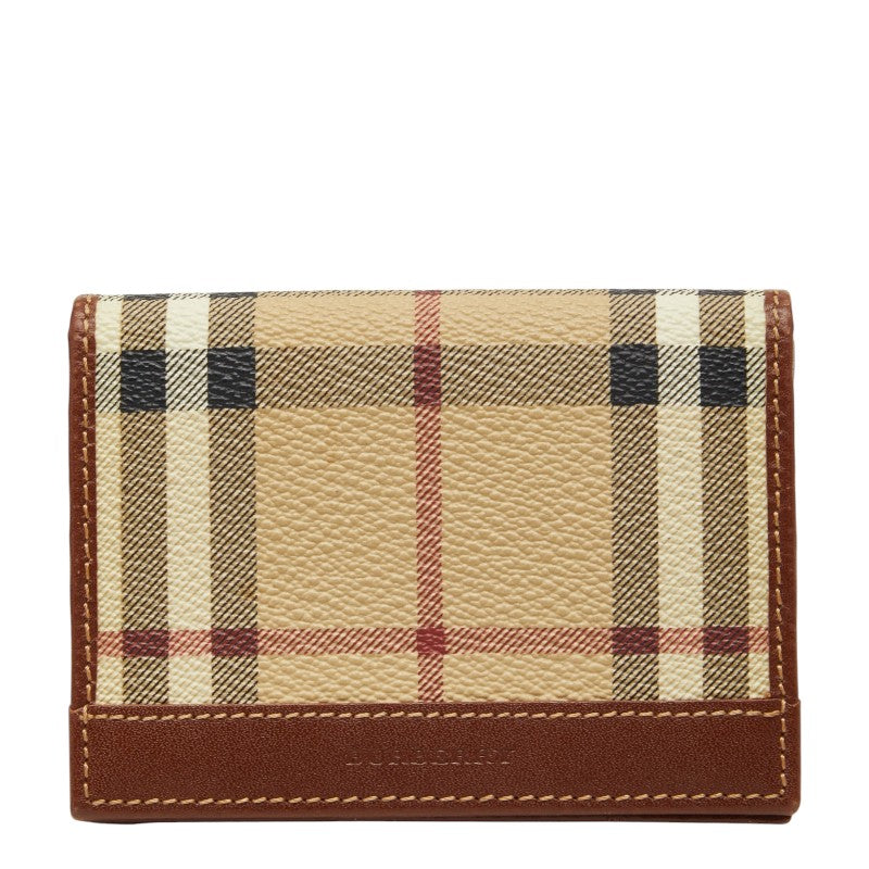 バーバリー チェック カードケース ベージュ PVC レディース BURBERRY 【中古】