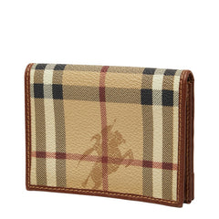バーバリー チェック カードケース ベージュ PVC レディース BURBERRY 【中古】