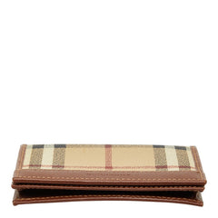バーバリー チェック カードケース ベージュ PVC レディース BURBERRY 【中古】