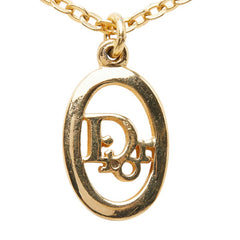 ディオール CDロゴ ペンダント ネックレス ゴールド メッキ レディース Dior 【中古】