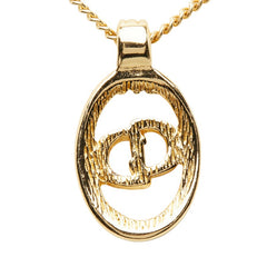 ディオール CDロゴ ペンダント ネックレス ゴールド メッキ GP レディース Dior 【中古】