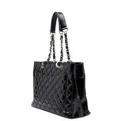 シャネル ココマーク GSTトート チェーン ショルダーバッグ ブラック パテントレザー レディース CHANEL 【中古】