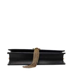 サンローラン YSLロゴ タッセル チェーン ウォレット ショルダーバッグ 452159 ブラック レザー レディース SAINT LAURENT 【中古】
