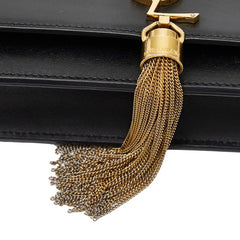 サンローラン YSLロゴ タッセル チェーン ウォレット ショルダーバッグ 452159 ブラック レザー レディース SAINT LAURENT 【中古】