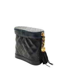 シャネル マトラッセ ココマーク タッセル チェーン ショルダーバッグ ネイビー ラムスキン レディース CHANEL 【中古】