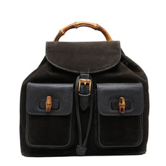 グッチ バンブー リュック バックパック 003 2058 0016 ブラック スウェード レザー レディース GUCCI 【中古】