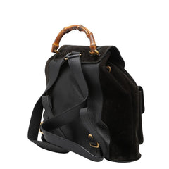 グッチ バンブー リュック バックパック 003 2058 0016 ブラック スウェード レザー レディース GUCCI 【中古】