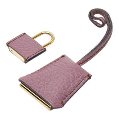 バーバリー キーケース 南京錠 キー セット パープル ゴールド レザー メッキ レディース BURBERRY 【中古】