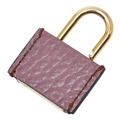 バーバリー キーケース 南京錠 キー セット パープル ゴールド レザー メッキ レディース BURBERRY 【中古】