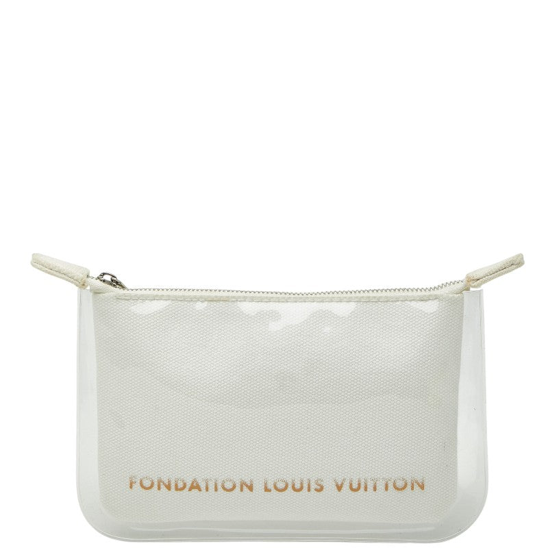 ルイ ヴィトン FONDATION LOUIS VUITTON フォンダシオン ルイヴィトン ポーチ 化粧 小物入れ ホワイト PVC コットン レディース LOUIS VUITTON 【中古】