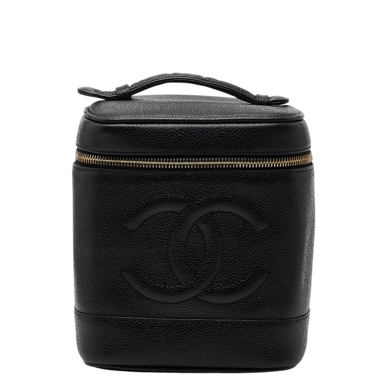 シャネル ココマーク バニティバッグ ブラック キャビアスキン レディース CHANEL 【中古】