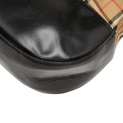 バーバリー ノバチェック トートバッグ ショルダーバッグ ベージュ ブラック キャンバス レザー レディース BURBERRY 【中古】