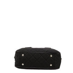 プラダ 三角ロゴプレート キルティング ハンドバッグ ショルダーバッグ 2WAY ブラック ナイロン レザー レディース PRADA 【中古】
