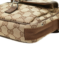 グッチ GGキャンバス 斜め掛け ショルダーバッグ 90470 ベージュ ブラウン キャンバス レザー レディース GUCCI 【中古】