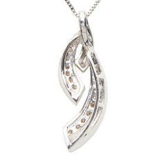 K18WG ホワイトゴールド ダイヤ0.15ct ペンダント ネックレス レディース 【中古】