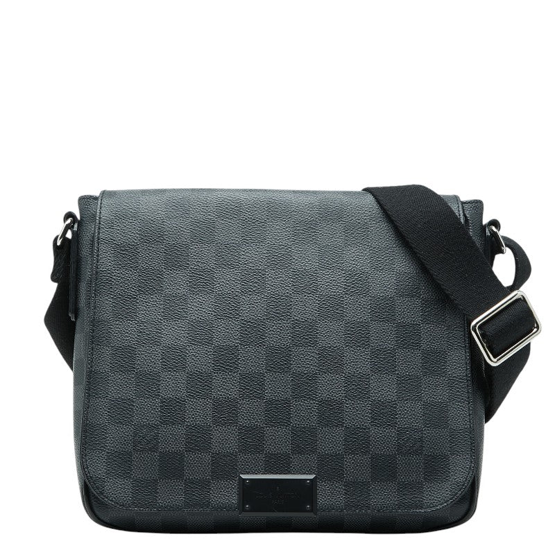 ルイ ヴィトン ダミエ グラフィット ディストリクトPM 斜め掛け ショルダーバッグ N41260 グレー PVC レザー メンズ LOUIS VUITTON 【中古】