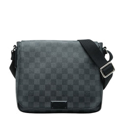ルイ ヴィトン ダミエ グラフィット ディストリクトPM 斜め掛け ショルダーバッグ N41260 グレー PVC レザー メンズ LOUIS VUITTON 【中古】