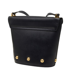 サルヴァトーレフェラガモ スタッズ ショルダーバッグ ブラック レザー レディース Salvatore Ferragamo 【中古】