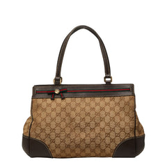 グッチ GGキャンバス リボン メイフェア ハンドバッグ トートバッグ 257063 ベージュ レザー キャンバス レディース GUCCI 【中古】
