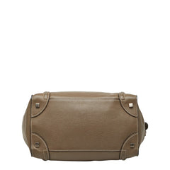 セリーヌ ラゲージ ミニショッパー ハンドバッグ トートバッグ グレージュ レザー レディース CELINE 【中古】