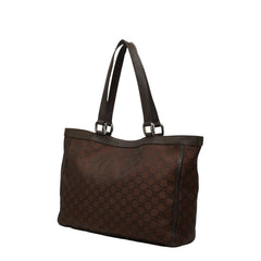 グッチ GGナイロン アビー ハンドバッグ トートバッグ 268639 ブラウン ナイロン レザー レディース GUCCI 【中古】