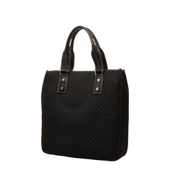 セリーヌ マカダム ハンドバッグ ブラック キャンバス レザー レディース CELINE 【中古】