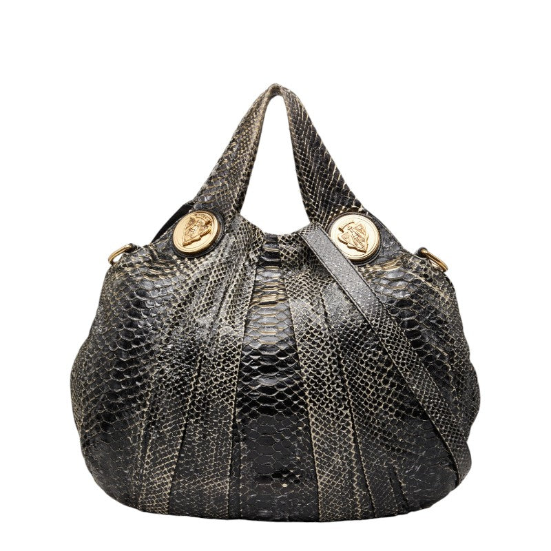グッチ ヒステリア ハンドバッグ ワンショルダーバッグ 2WAY 197016 ブラック パイソン レディース GUCCI 【中古】