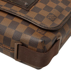 ルイ ヴィトン ダミエ ブルックリンPM 斜め掛け ショルダーバッグ N51210 ブラウン PVC レザー レディース LOUIS VUITTON 【中古】