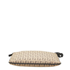 フェンディ ズッキーノ 斜め掛け ショルダーバッグ 8BT047 ベージュ キャンバス レザー レディース FENDI 【中古】