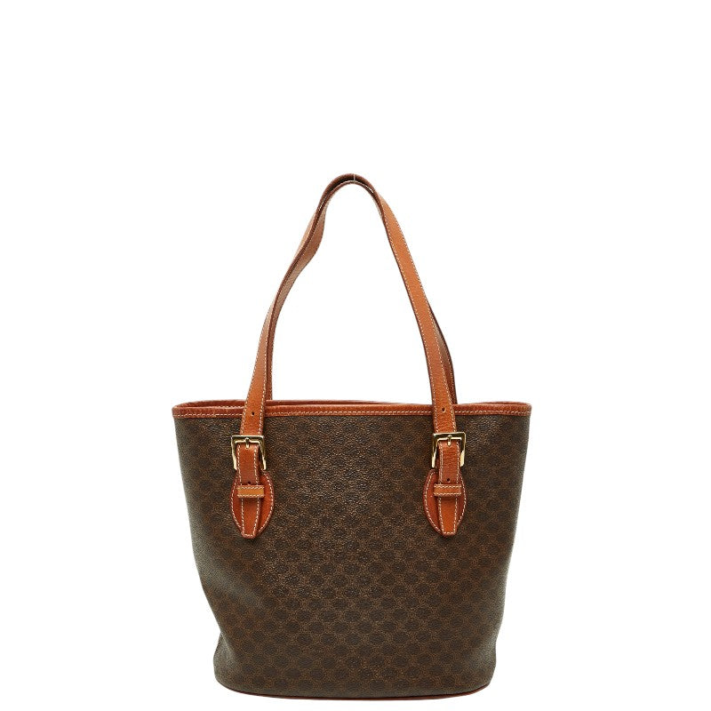 セリーヌ マカダム トートバッグ ブラウン PVC レザー レディース CELINE 【中古】