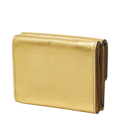 フェンディ 三つ折り財布 コンパクトウォレット ゴールド レザー レディース FENDI 【中古】