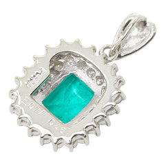 Pt900 プラチナ エメラルド0.77ct ダイヤ0.45ct ペンダントトップ ネックレス レディース 【中古】