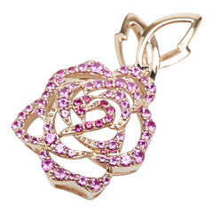 K18PG ピンクゴールド ルビー0.55ct ピンクサファイア フラワーモチーフ ローズ ペンダントトップ ネックレス レディース 【中古】